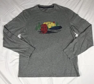 LL Bean Backpacking Adventure T-Shirt Herren M Langarm meliert grau Baumwolle - Bild 1 von 9