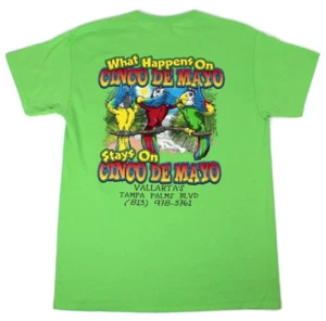 T-Shirt Vallarta's Mexican Restaurant Tampa FL Cinco De Mayo Papagei grün Gr. M - Bild 1 von 13