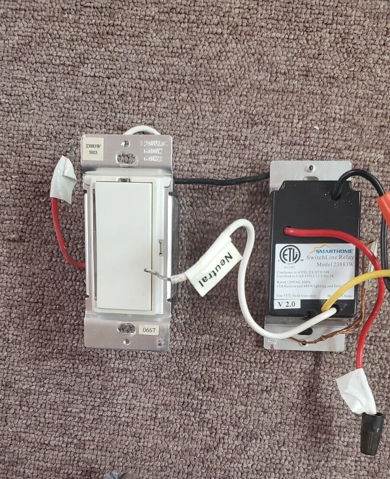 Switchlinc 23883 X10 relay wall switch. White - Image 1 of 1