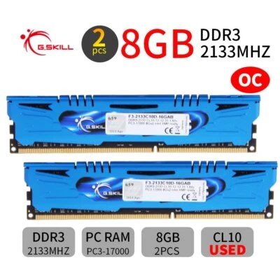 G.Skill Ares 16GB 2x 8GB DDR3 2133MHz OC PC3-17000 Overclocking Gaming PC Memory - Image 1 of 4