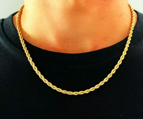 18K GOLD CHAIN - Twisted Rope - 20" GOLD NECKLACE