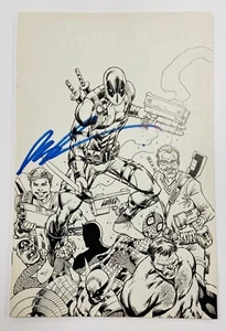 Deadpool Kills The Marvel Universe Again #1 B&W Virgin Autograph Signed Liefeld - Picture 1 of 2