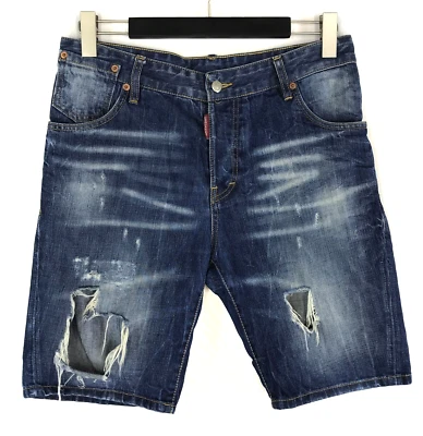 Pantalones cortos de mezclilla para hombre Dsquared2 pantalones cortos de mezclilla azul marino índigo Italia talla 46 Foto 1 de 4