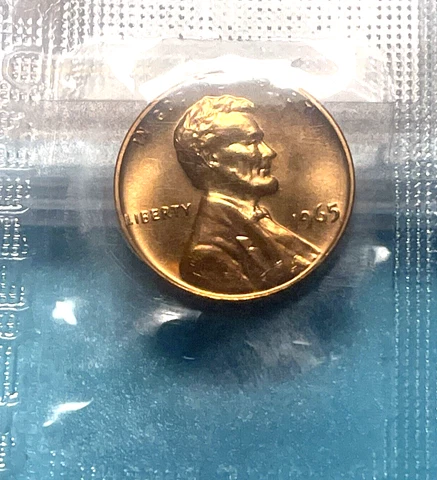1965 P Lincoln Cent Lot 417. Out of a Special mint Set. ship $1.40 Cover