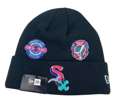 New Era Chicago White Sox Luces Polares Puño Tejido Sombrero Gorro Negro Foto 1 de 4