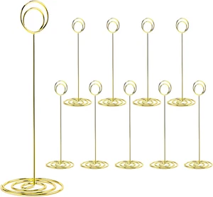 10 Gold Place Card Holders - Table Number & Photo Stands for Wedding, Party, Eve - Picture 1 of 12