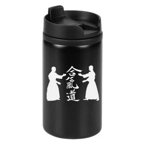 Aikido Japan Kampfkunst Lasergravur Thermo Kaffeetasse Becher Reisebecher - Bild 1 von 3