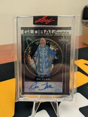 2023 Leaf Ric Flair Global Graphs Vibrance Midnight Black Shimmer Auto 4/4 Foto 1 de 3