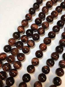Gorgeous 10mm Tiger Eye gemstone beads Red  - Picture 1 of 2