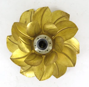 Vintage Handmade Golden Magnolia Flower Ceiling Light Fixture Ch8 - Picture 1 of 6
