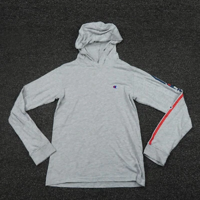 Champion Sudadera con Capucha Juvenil Grande Gris Bordado Logo Manga Larga Con Capucha Ligera Foto 1 de 4