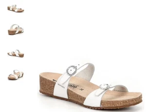 Mephisto Idelya White Patent w/ Rhinestones Slide Sandal Women's sizes 35-42 NEW - Picture 1 of 1