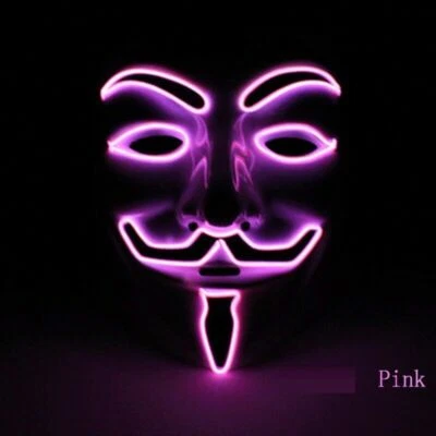 Máscara LED aterradora iluminada fiesta rave clubbing para disfraz de Halloween juegos con disfraces EDC EE. UU. Foto 1 de 3