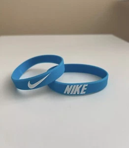 One Nike Silicone Wristband Bracelet / Light Blue With White - Picture 1 of 1