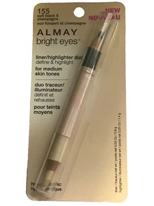 Almay Bright Eyes Liner/Evidenziatore Duo Medium Toni Pelle Morbido Nero. e Champagne - Foto 1 di 4