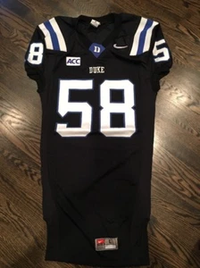 Game Worn Duke Blue Devils Football Jersey Used Nike #58 Size L - Picture 1 of 3
