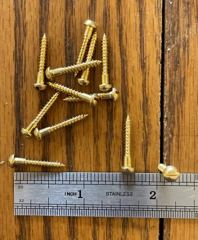 4 X 3/4” Wood Screws Slotted Round Head High Quality Solid Brass Free Shipping Cover