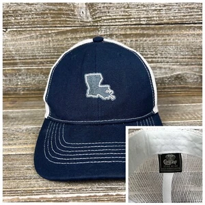 Louisiana State Logo Men's Hat Cap Trucker Blue White Snapback - Picture 1 of 8