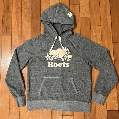 Roots Logo Canada Salt And Pepper Hoodie Size Large Womens Free Shipping - Image 1 of 4