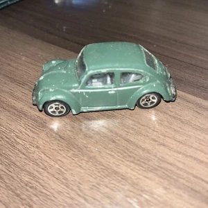 WELLY VW BEETLE no packaging approx 1/60 7.5cm green version some playwear #166 - Picture 1 of 5