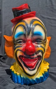 Vintage Chalkware Creepy Clown Coin Bank - Picture 1 of 13