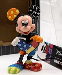 Romero Britto Disney Figurine Mickey Mouse Holding a Heart Mini # 6006085 NIB - Picture 1 of 13