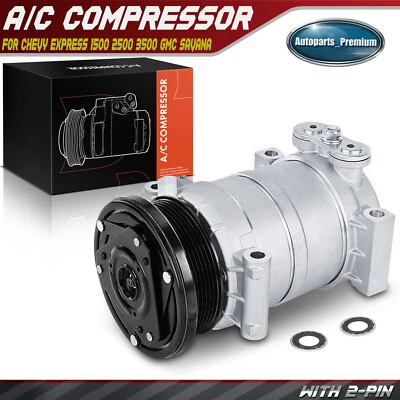 A/C Compressor w/ HT6 Style & 6-Groove Pulley for Chevy Express 1500 GMC Hummer - Image 1 of 4