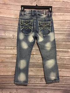 MONARCHY distressed denim JEANS Youth Boys Size 7 (measures 24x19) - Picture 1 of 9