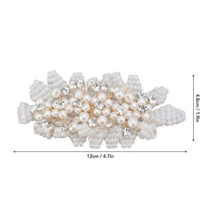 Pearl Rhinestone Shoe Clip Detachable Iron Women Shoes Clip Decor For Wedding - Picture 1 of 23