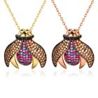 Gold Plated 1.30 Carat CZ Insect Bug Brooch Pendant & Necklace 