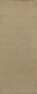 Handmade Gabbeh Solid Design Wool Modern 10 ft. Runner Rug - Beige" 3x10 - Picture 1 of 17