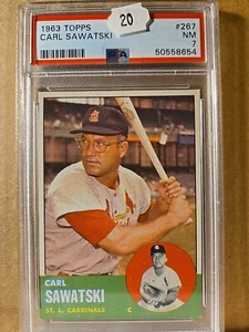 1963 TOPPS #267 Carl Sawatski PSA 7 NM Cardinals Set Break 8654 - Picture 1 of 2