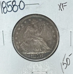 MEDIO DÓLAR DE PLATA LIBERTY SENTADO 1858-O ~ XF ~BONITA MONEDA~ - Imagen 1 de 2