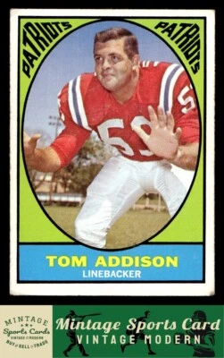 1967 Topps - Tom Addison - #5 Boston Patriots - Image 1 of 2