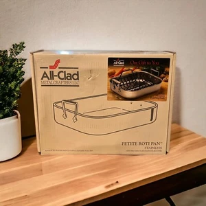 All Clad Petite Roti Roaster Pan with Roasting Rack New In Box - Picture 1 of 12