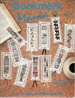 Jeanette Crews Designs #50 BOOKMARK MANIA  Cross Stitch Pattern Leaflet - Image 1 of 2