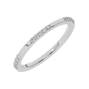 950 Platinum, Fishtail set 100% Natural Round Cut Diamonds Half Eternity Ring - Picture 1 of 8