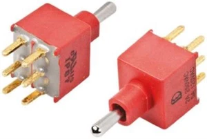 1 x RS Pro Kippschalter IP67 DPDT (On)-Off-On, 5A @ 250V AC, Durchsteckmontage, Leiterplatte - Bild 1 von 1
