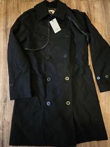 NEW 895$ Women's COACH Convertible Trench Coat Jacket Black Wool Size-0 (2V) - Picture 1 of 9