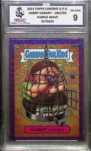 Topps 2023 Chrome Garbage Pail Kids Harry Canary Purple Wave 180/250 MGC 9 - Picture 1 of 3