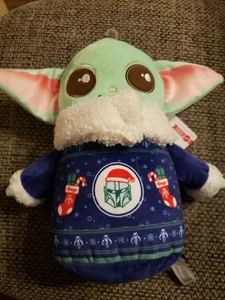 Disney Star Wars Navidad BABY YODA GROGU 9" PELUCHE con Suéter Vacacional 2024 Nuevo con Etiquetas - Imagen 1 de 3