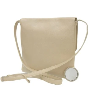 Delvaux Crossbody Shoulder Bag Genuine Leather Color Beige Height 9.8inches - Picture 1 of 8
