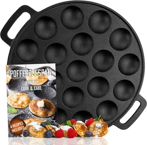 IRONO Poffertjes Pfanne - Mini Pfannkuchenmaschine - Pfannkuchenform - 19 Mini Pfannkuchen - Ei - Bild 1 von 1