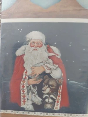 DELANE LANGE FOREST ANIMALS BEAR WOLF WALTON SANTA ADV PAINTING PATTERN 1990 2 - Image 1 of 4