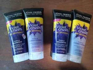2X John Frieda Violet Crush for Blondes Purple Shampoo And Conditioner 6 fl oz - Picture 1 of 1