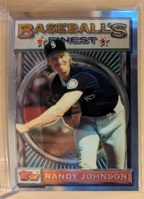 1993 1st FIRST Topps FINEST #154 Randy Johnson Mariners HOF RARE ICONIC PREMIUM - Image 1 of 2