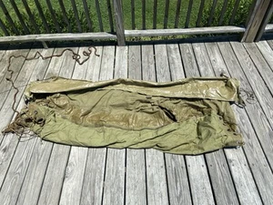 VTG WW2 Era US Military Jungle Hammock ARMY GI Camping Mosquito Net & Rain Cover - Picture 1 of 7