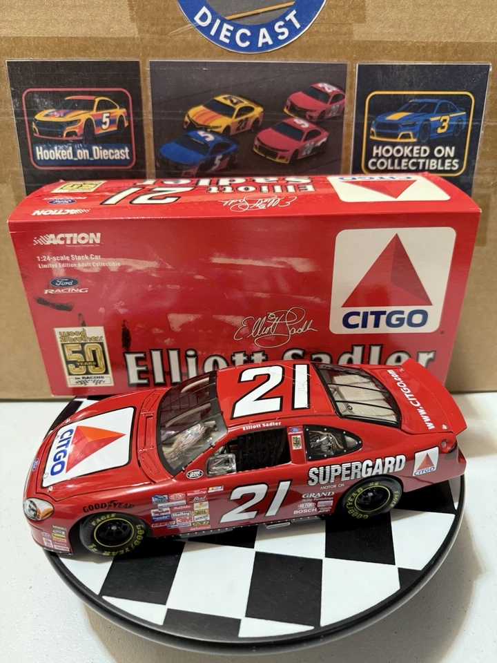 RARO Elliott Sadler #21 Citgo 50’s Scheme Wood Brothers 2000 1/24 Nascar Diecast Foto 1 de 4