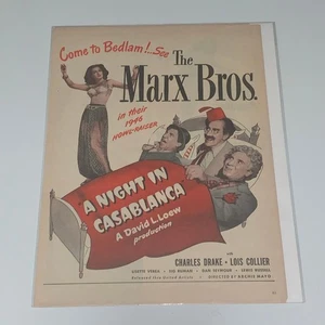 1946 The Marx Bros A Night in Casablanca Full Page Advertisement Groucho Harpo - Picture 1 of 3