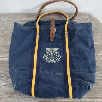 Vintage POLO Ralph Lauren Rugby PERSEVERANTIA DUCK CANVAS Shoulder Tote Bag - Image 1 of 4